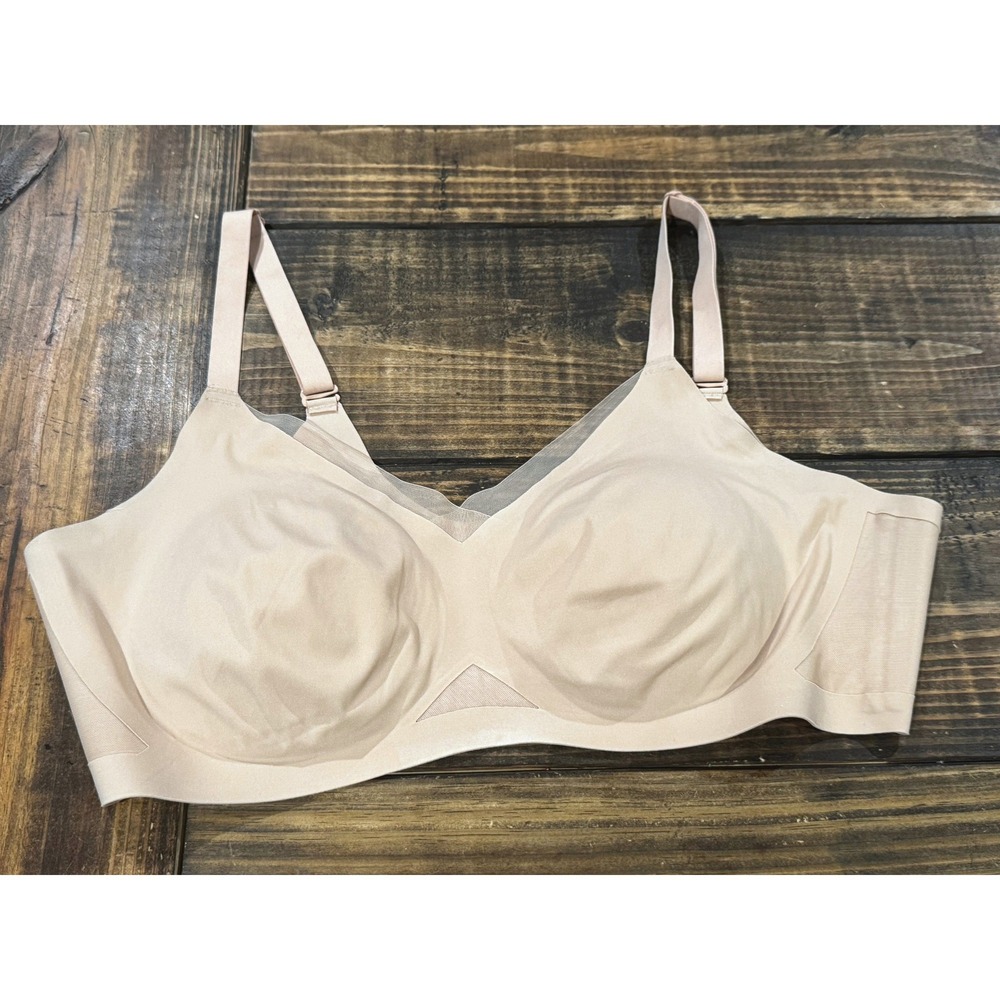 Honeylove Crossover Bra Nude Wireless Seamless Mesh Support LWBR0302 2XL